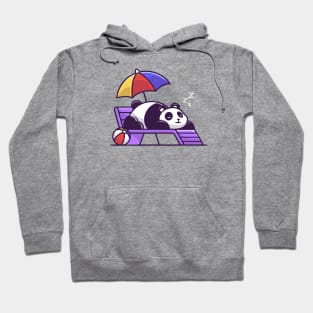 Cute Panda Sleeping On Beach Bench Hoodie